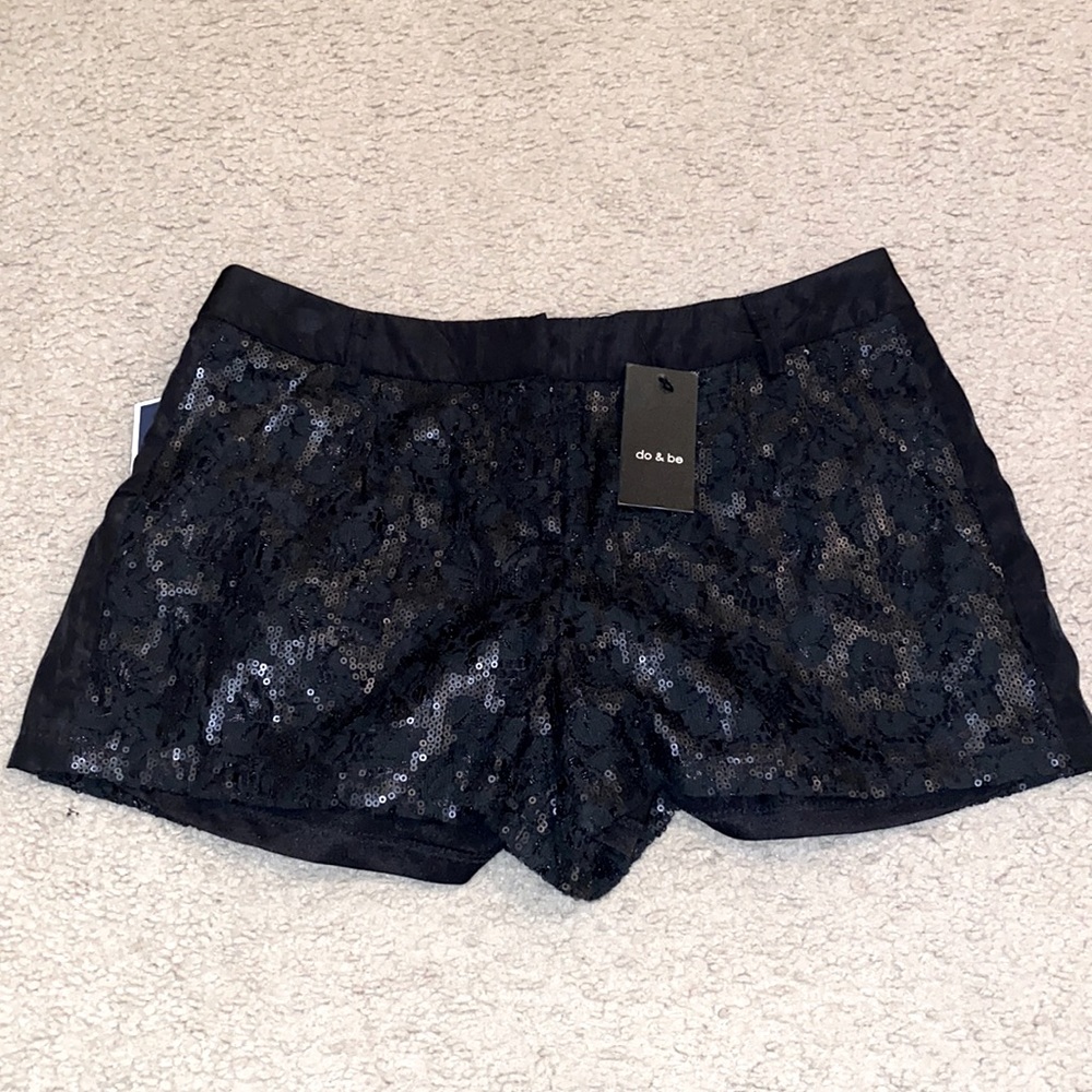 Do & Be black sequined shorts sz small